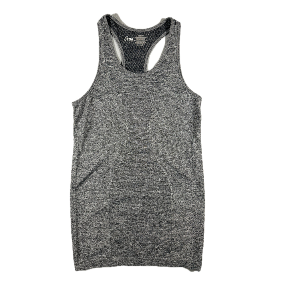 Zyia Active Womens Tank Top Sz S Gray Racerback Seamless Athletic Workout